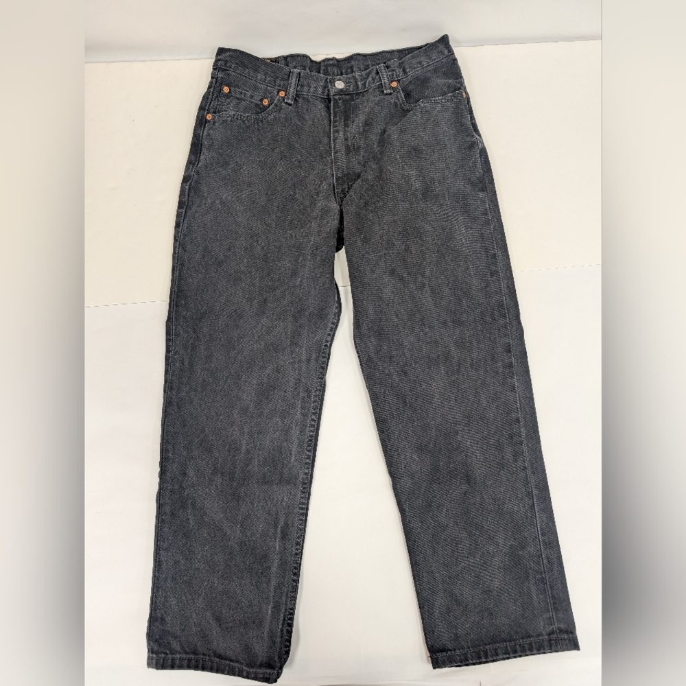 Black Levi Strauss Denim Jeans 550 Relaxed Fit Size 36 X 30 [10]